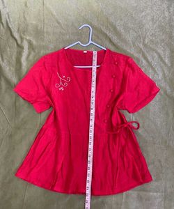 Red Embroidered Top Bust 36-38