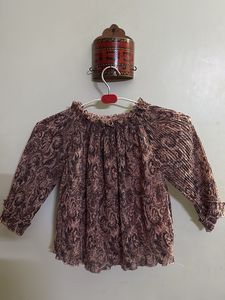 Brown Printed Top