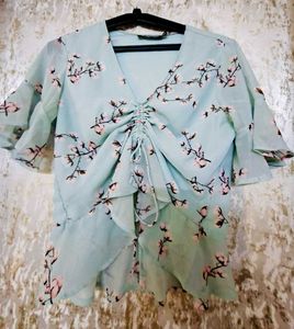 Floral Ruffle Top