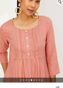 Peach Embroidered Top