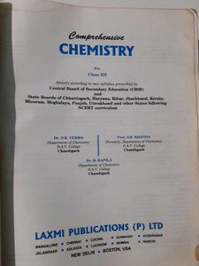 Comprehensive Chemistry For Class 12th