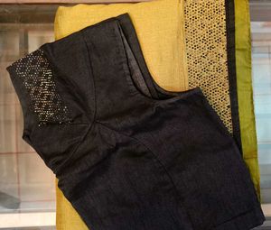 SWAROVSKI WORK PARTYWEAR OLIVE SAREE