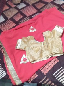 Chiffon Saree Sare With Blouse
