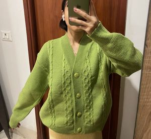 Green Knit Cardigan