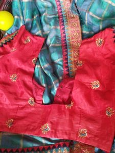 Sea Green  Saree With Embroidery Border