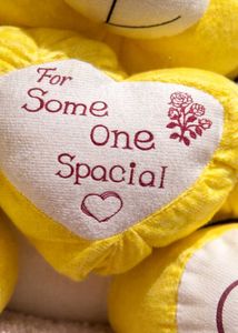 Yellow Teddy Bear with Heart