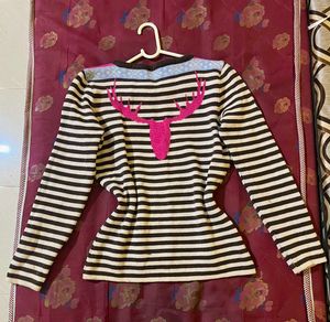 Striped Deer Sweater