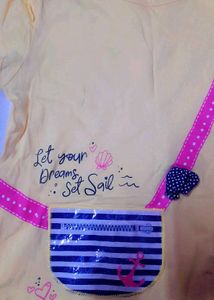 Kids Summer Wear T Shirt With Cute Bag Design