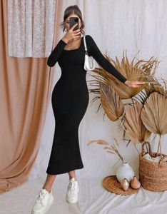 Black Bodycon Midi Dress