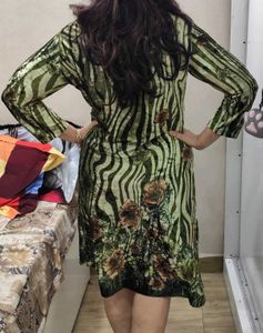 Vintage Floral Print Midi Dress