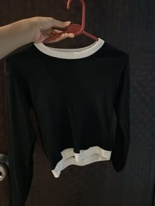 Thrifted Cute Black Top