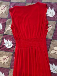 Red Ruffled Maxi Night Dress
