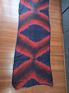 39) Red &amp; Navy Tie-Dye Dupatta