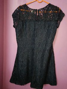 Elegant Navy Blue Fit N Flare Top
