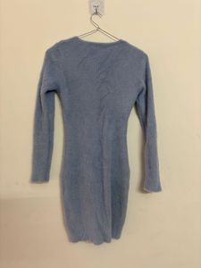 Blue Fuzzy Knit Dress