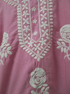 Pink Embroidered Kurti