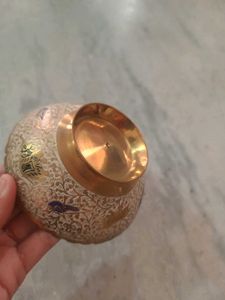 Gold Plated Peacock Embossed Brass Fruit Bowl