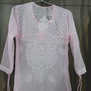 Light Pink Chikankari Kurti