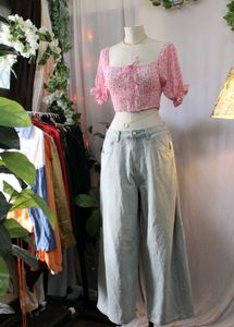 Floral Pink Crop Top