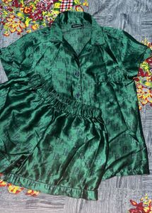 Plt Emerald Green Satin Night Dress