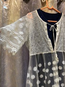 Lace Sheer Top with denim inner