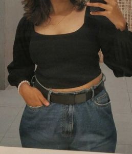 Chic Black Crop Top