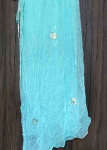 Elegant Blue Sharara Set With Dupatta
