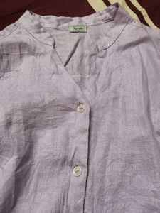 Lavender Button-Down Top