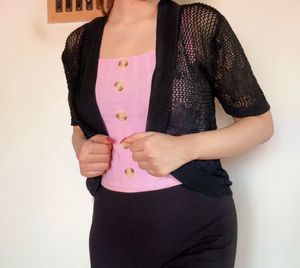 Black Knitted Shrug/coverup