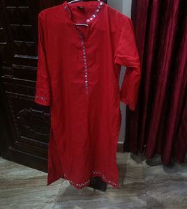 Red Kurti Set
