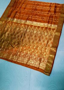 Orange Colour Pure Kanchipattu Saree