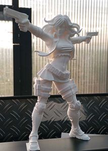 Female Warrior Figurine Cyberpunk Girl 3d printing