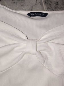 White Bow Detail Top