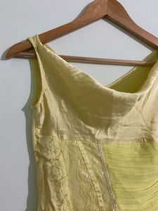 Butter Yellow Lace Detail Top