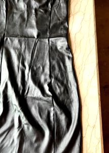 Black Leather Strapless Tube Mini Dress