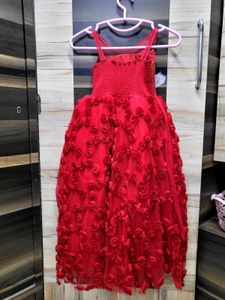 Red Rosebud Dress Bust 21 Inches Length 38
