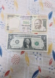 500 Rupee & $1 US Doller