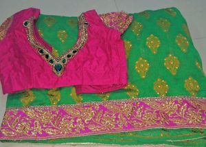 Gorgeous Pink and green saree
