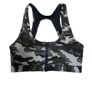 Camo Zip-Front Sports Bra