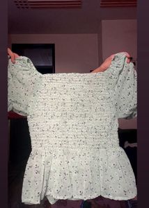 Floral Smocked Peplum Top