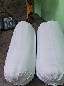 Takiya Pair of White Bolster Pillows Gift 🎁