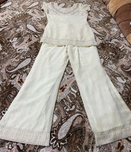 Elegant Embroidered Palazzo Suit