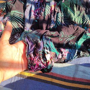 Tropical Print Off-Shoulder Romper