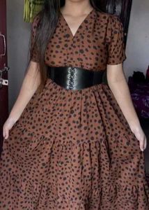 Corset Black Rexine/Leather Belt