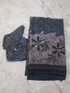 Floral Print Saree with Blouse