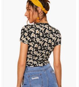 Shein Floral Wrap Crop Top