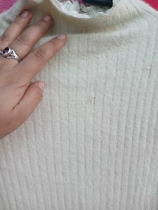 Lace Trim Turtleneck Sweater with