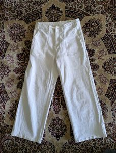 Wide Leg White Jeans