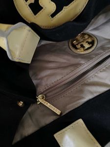 TORY BURCH Black Denim Tote