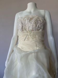 Elegant creme organza gown FIXED PRICE